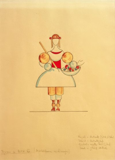 Fotos de uma exposição, figura para a foto XII: mulher do mercado de Limoges de Wassily Kandinsky